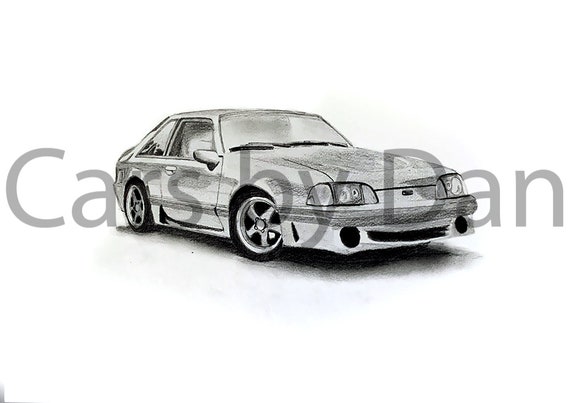 Ford Mustang Shelby GT500 (2010 - 14) Sketch Art Print - Sketch Style, –  DolanPaperCo