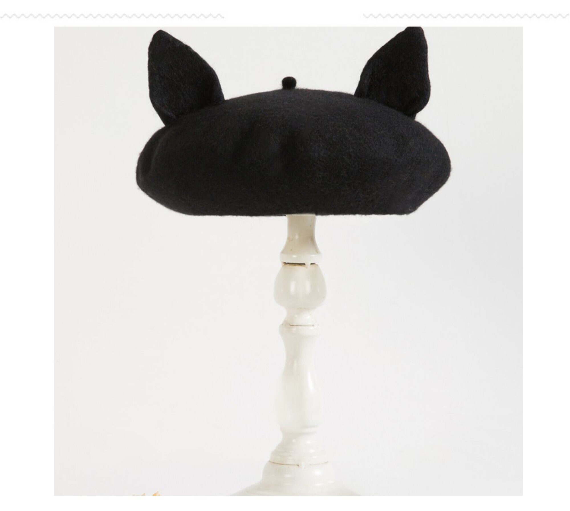 100 Pure Cashmere Slouchy Beret Cat Ear Beret Cashmere Hat Etsy