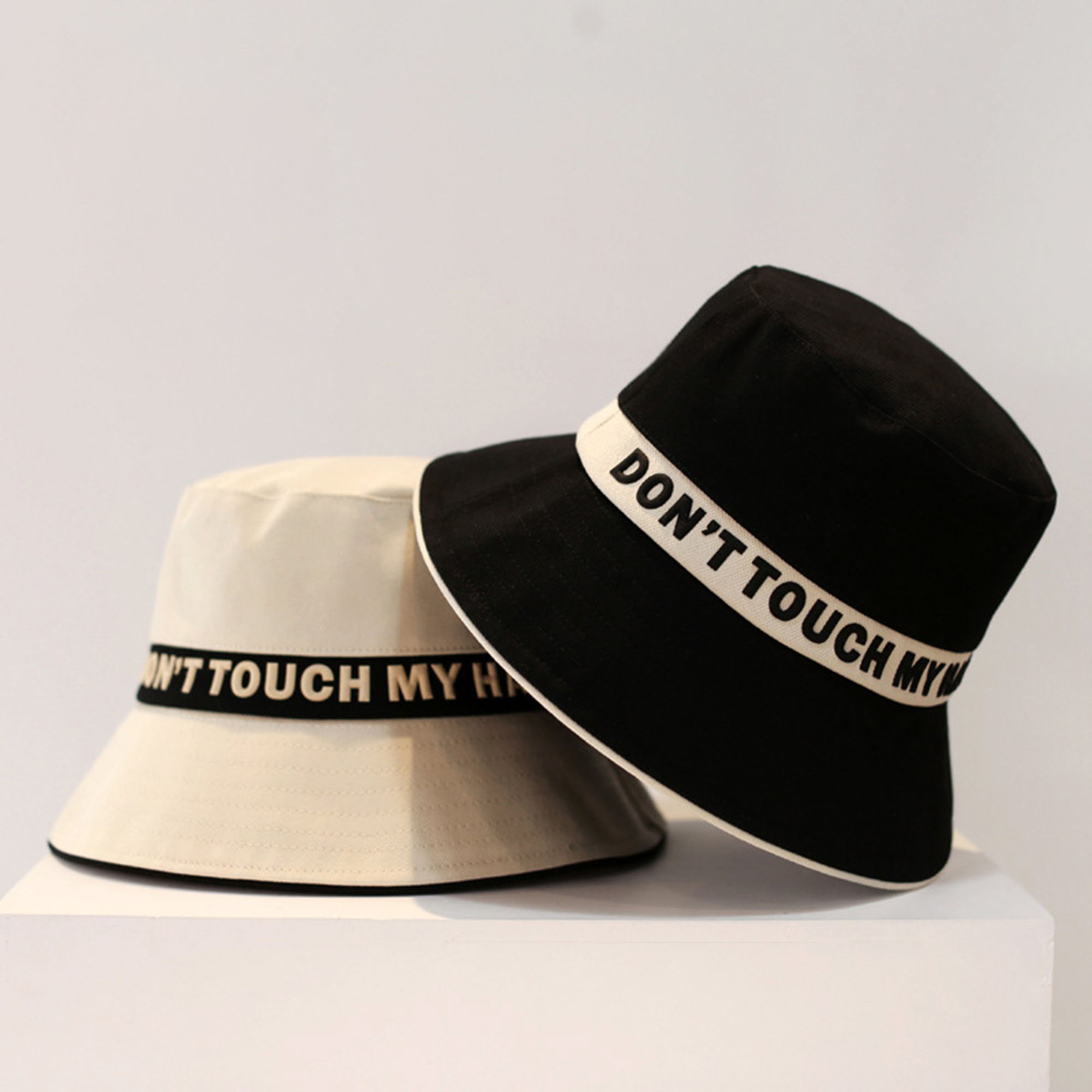 Black solid color bucket hat Simple Bucket Hat Couple bucket Etsy