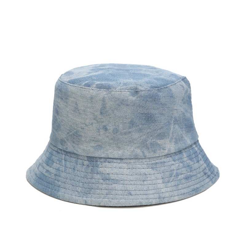 Casual Outdoor Fishing Hiking Safari Boonie Hat. Tie dyed Denim Bucket Hat Reversible Vintage 100/% Washed Cotton Canvas Denim Bucket Hat