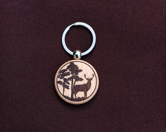 Deer key ring, doe Key ring, Personalized, Deer, Doe, Wood, laser engraved, Personalized key ring, Key ring