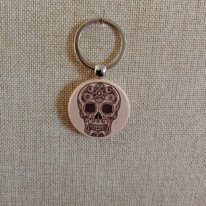 Porte-clés Crâne Mexicain Cabochon - Différents Modèles Disponibles, Fait Main Sur Commande