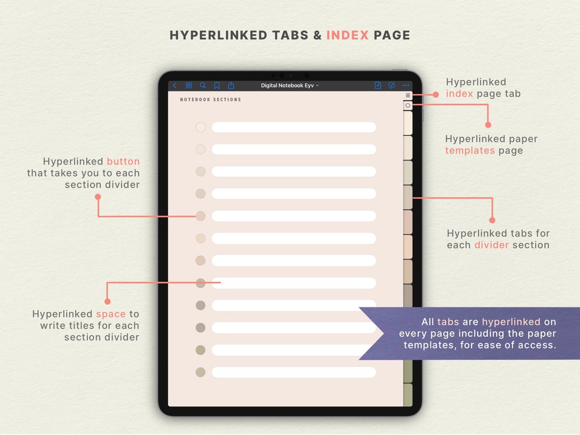 Digital Goodnote Notebook Note Taking Template Digital Etsy