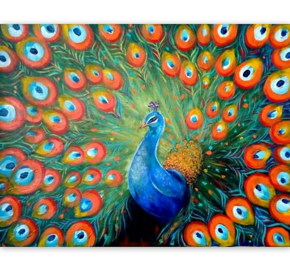 Buy Peacock Art 24 x 24 Wall Painting Online in India at Best Price -  Modern Wall Paintings - Wall Arts - Home Decor - Furniture - Wooden Street  Product