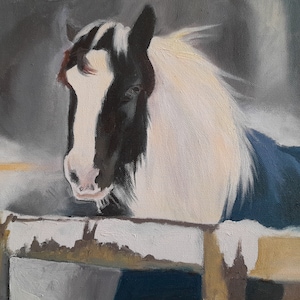 Portrait de cheval personnalisé à partir d&#39;une photo, commande peinture à l&#39;huile sur toile, cadeau pour les amateurs de chevaux - oeuvre d&#39;art murale originale peinte à la main
