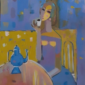 オリジナルの抽象画 カラフルな絵画 顔の抽象画 アートの絵画 オリジナルの抽象画 カラフルな絵画 顔の抽象画 アートの絵画