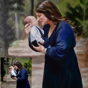 Custom Oil Portrait from Photo | Family, Child, Couple Painting | Christmas Gift | Hand-Painted Canvas | Personalized Art
