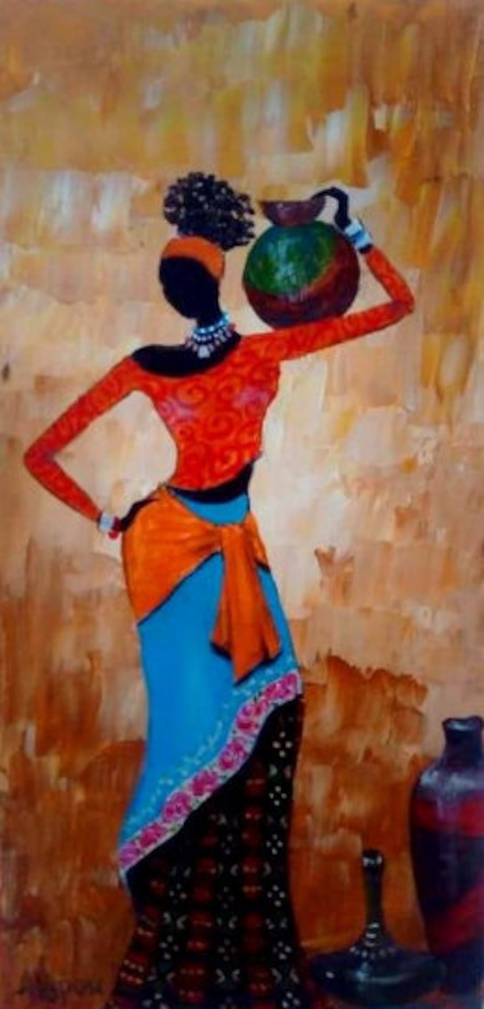 Femme africaine Peinture acrylique abstraite peinture - Etsy France