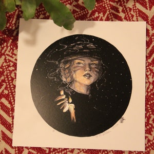 21x21cm Femme à la bougie grand format