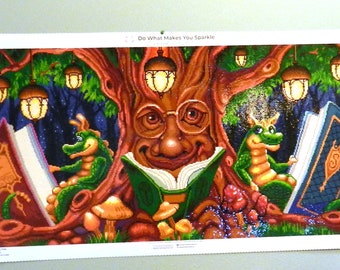 The Reading Tree ~ Finished Diamond Art 41" x 20"!  Perfect for a child's room, nursery school, or library.