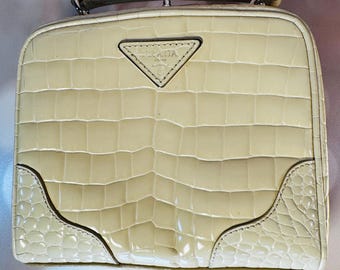 Vintage Prada Rare Crocodile Leather Bauletto Bag Made in Italy