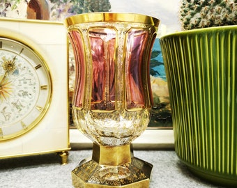 Moser handmade, gilded vase