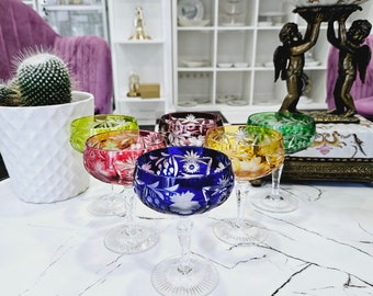 6 pcs. set of German "Nachtmann" crystal glasses for champagne, "Traube" collection (250 ml.)