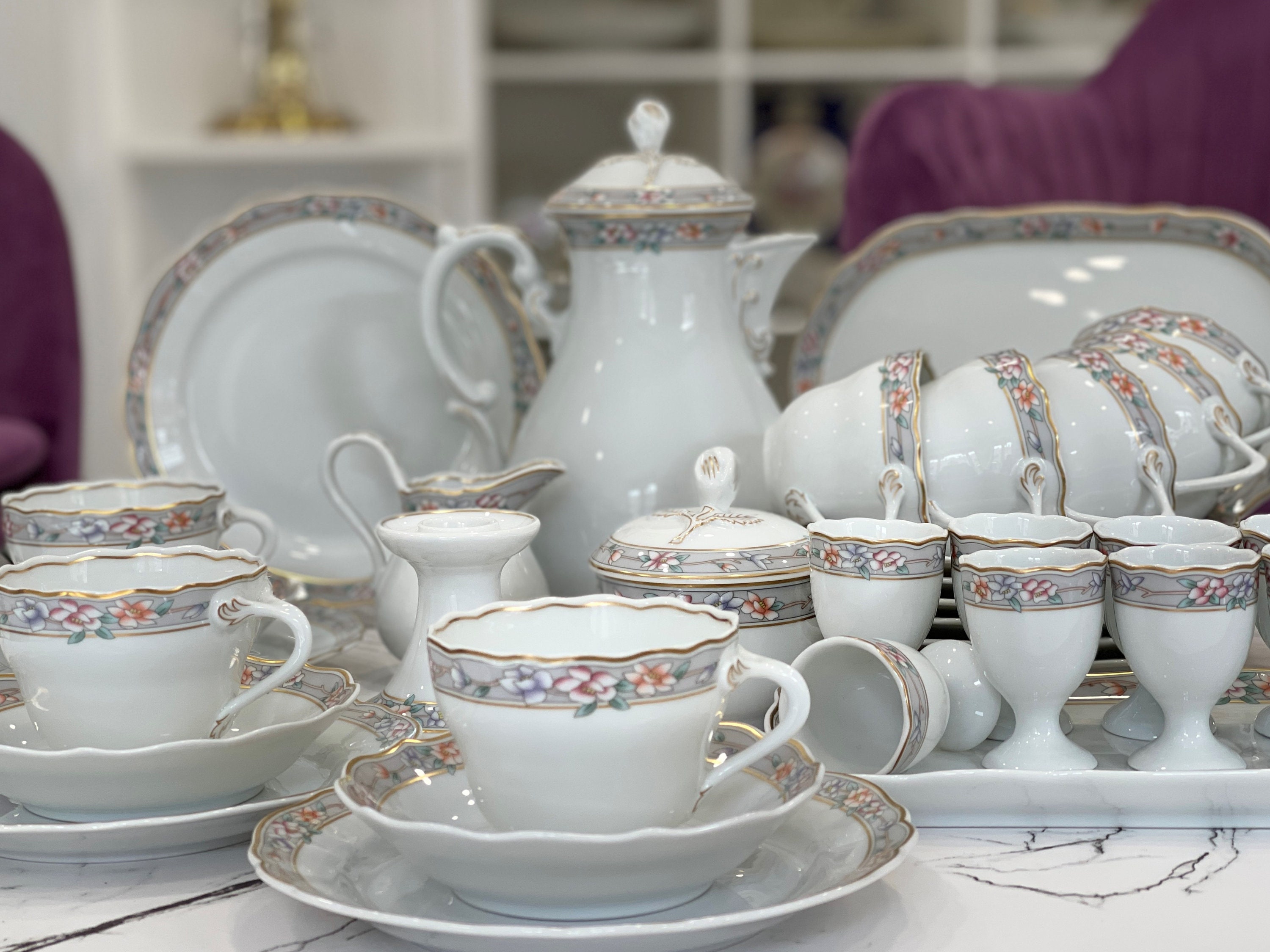 46-piece Hutschenreuther Porcelain Breakfast / Tea Set. - Etsy