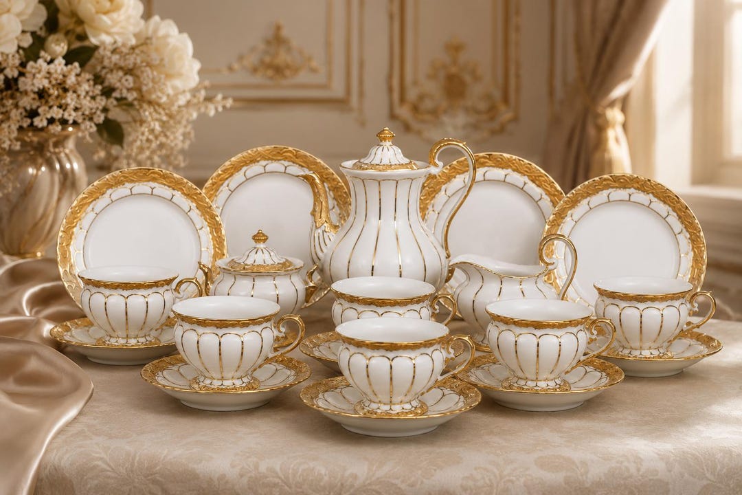 21-piece Meissen “x-form” Porcelain Espresso Coffee Set for 6