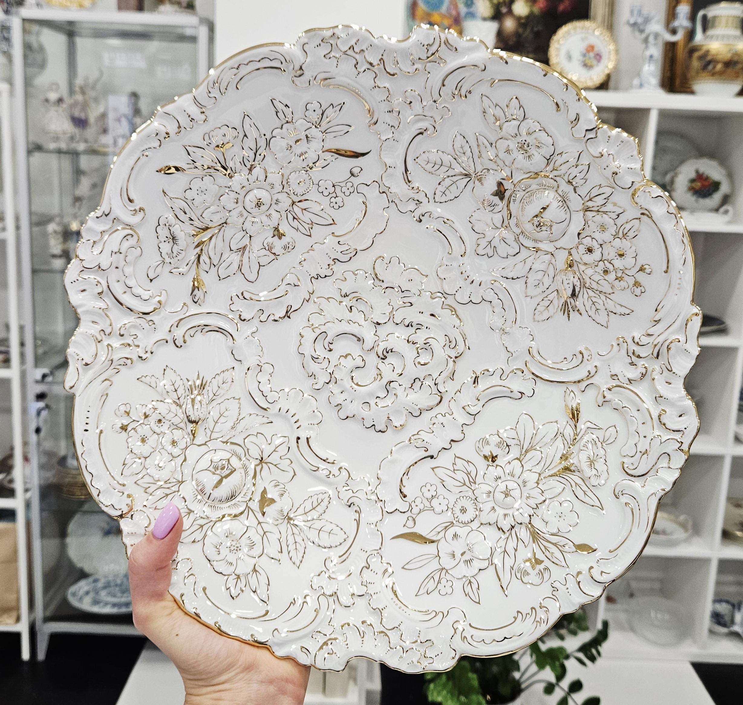 HEREND HUNGARY 透かし編み花柄プレート24cm稀少 Herend Limited Edition - Etsy