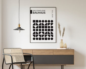 Poster Das Staatliche Bauhaus Weimar Schwarz/Weiß