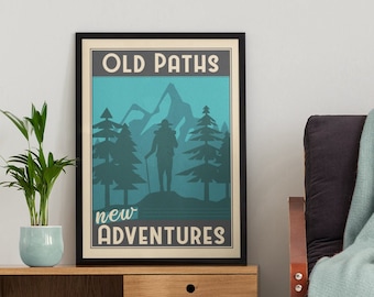 Wandern Poster | Vintage Abenteuer Bild