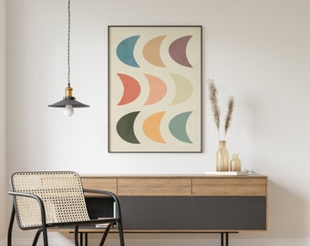 Crescent Poster | Boho Print Beige Multicolored