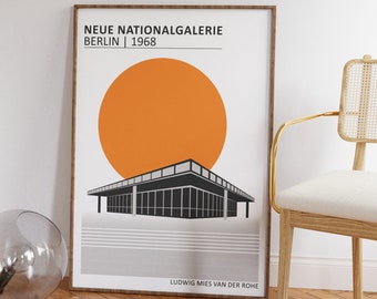 Poster Neue Nationalgalerie Berlin | Bauhaus Architektur