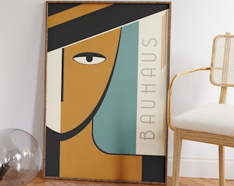 Poster Bauhaus Gesicht | Vintage Bronze