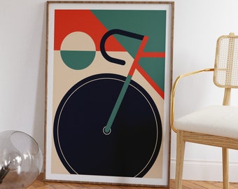 Bicycle Bauhaus Poster | Vintage Mid-Century Style