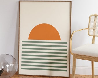 Retro Sonne Poster | Vintage Bild Sonnenuntergang