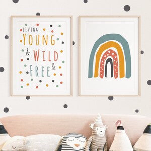 Set di poster per la cameretta dei bambini | Arcobaleno e Detto