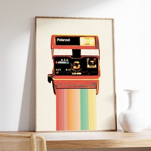 Poster Vintage Camera | Polaroid rainbow