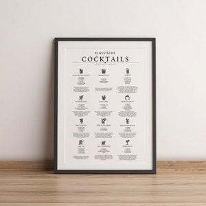 Poster Küche Cocktail Zubereitung | Küchendeko