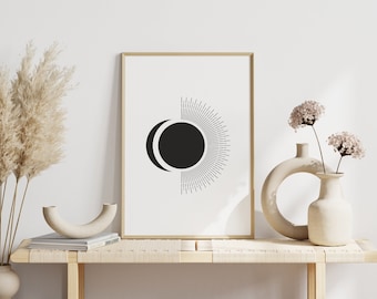 Mid Century Poster | Sun and Moon