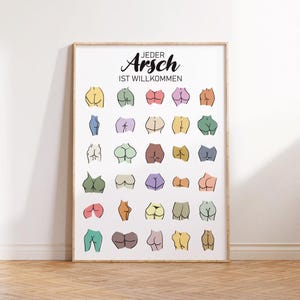 Bathroom posters | Funny bathroom decorations with butts