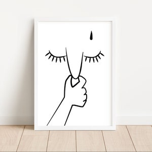 Poster Bathroom Funny | Hold Nose Toilet Decoration