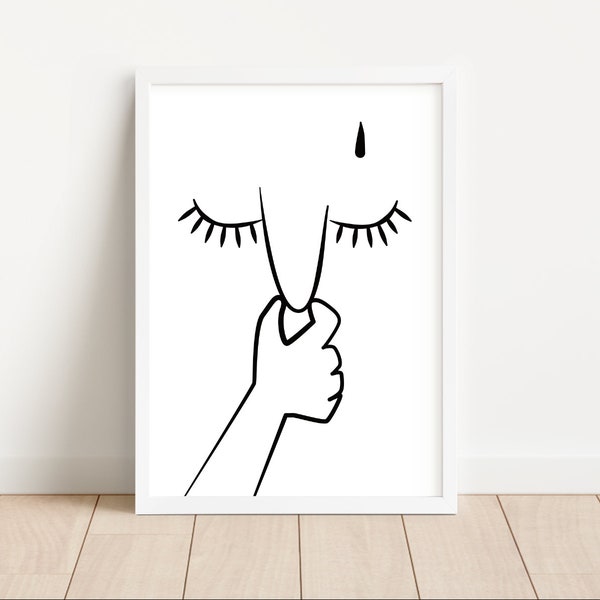Poster Badezimmer witzig | Nase halten Toiletten Deko