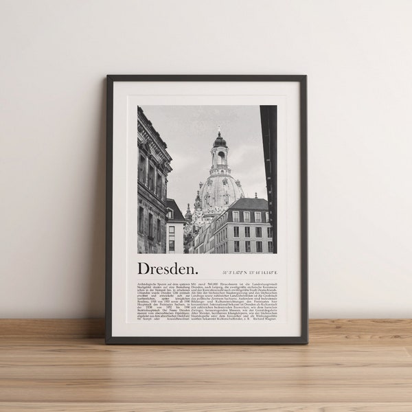 Poster Dresden | Altstadt Frauenkirche Schwarz Weiß
