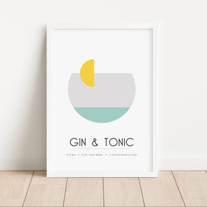 Cartel Gin Tonic | cartel de cocina de cócteles