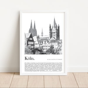 Poster Köln | Kölner Dom Schwarz Weiß