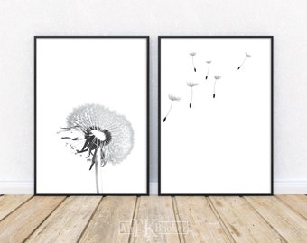 Dandelion Poster Set | Photography black and white