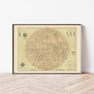 Vintage poster maan | Maan kaart