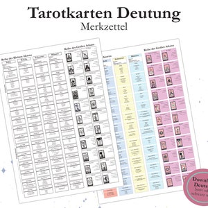 Tarot Deutsch | Orakelkarten Tarotkarten digitaler Download