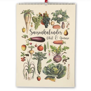 Calendrier saisonnier fruits et légumes A4 | faire du shopping durable