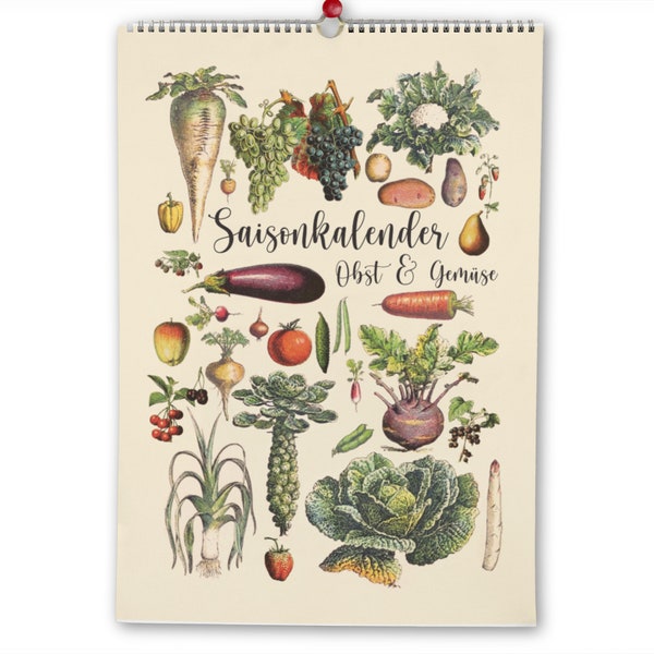 Seasonal calendar fruit and vegetables A4 | sustainable shopping