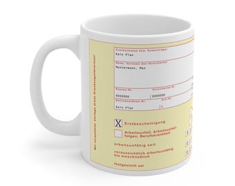 Office mugs with sayings | Funny sick note mug, customizable