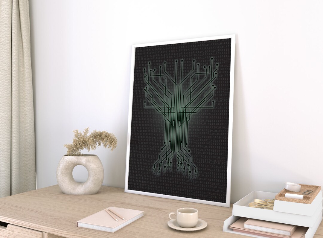 Poster Computer | Tree Binary Code Black - Etsy