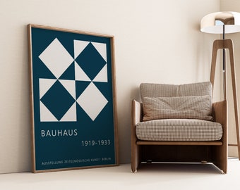 Poster Bauhaus Raute Blau Ausstellung zeitgenössische Kunst