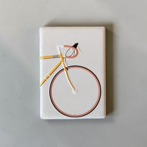 Rennrad Keramik Magnet – Vintage Radsport Illustration, Kühlschrankmagnet Fahrrad Deko, 7x5cm Relief-Optik, Geschenk für Radfahrer