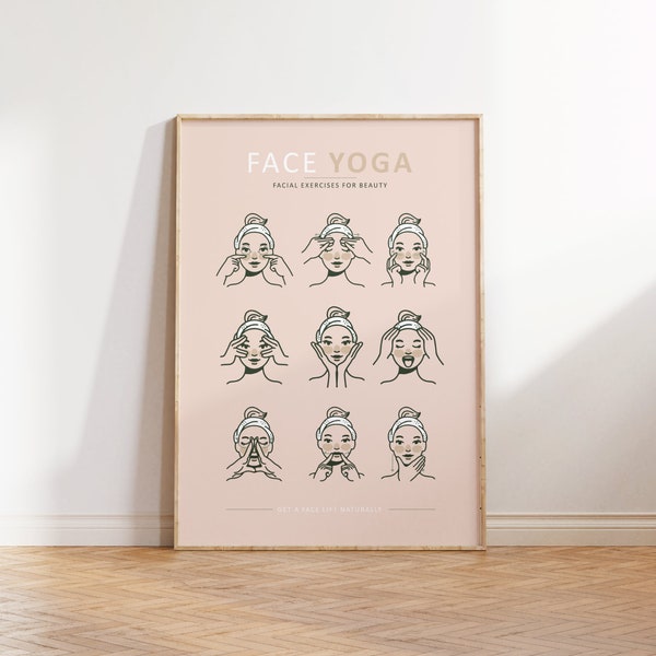Poster Yoga | Face yoga exercises women