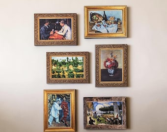 Wooden Fridge Magnet Paul Cézanne Framed | Art Magnet 8 x 6 cm 3D Framed | Gift for Art Lovers Impressionism | Birch Plywood Decor