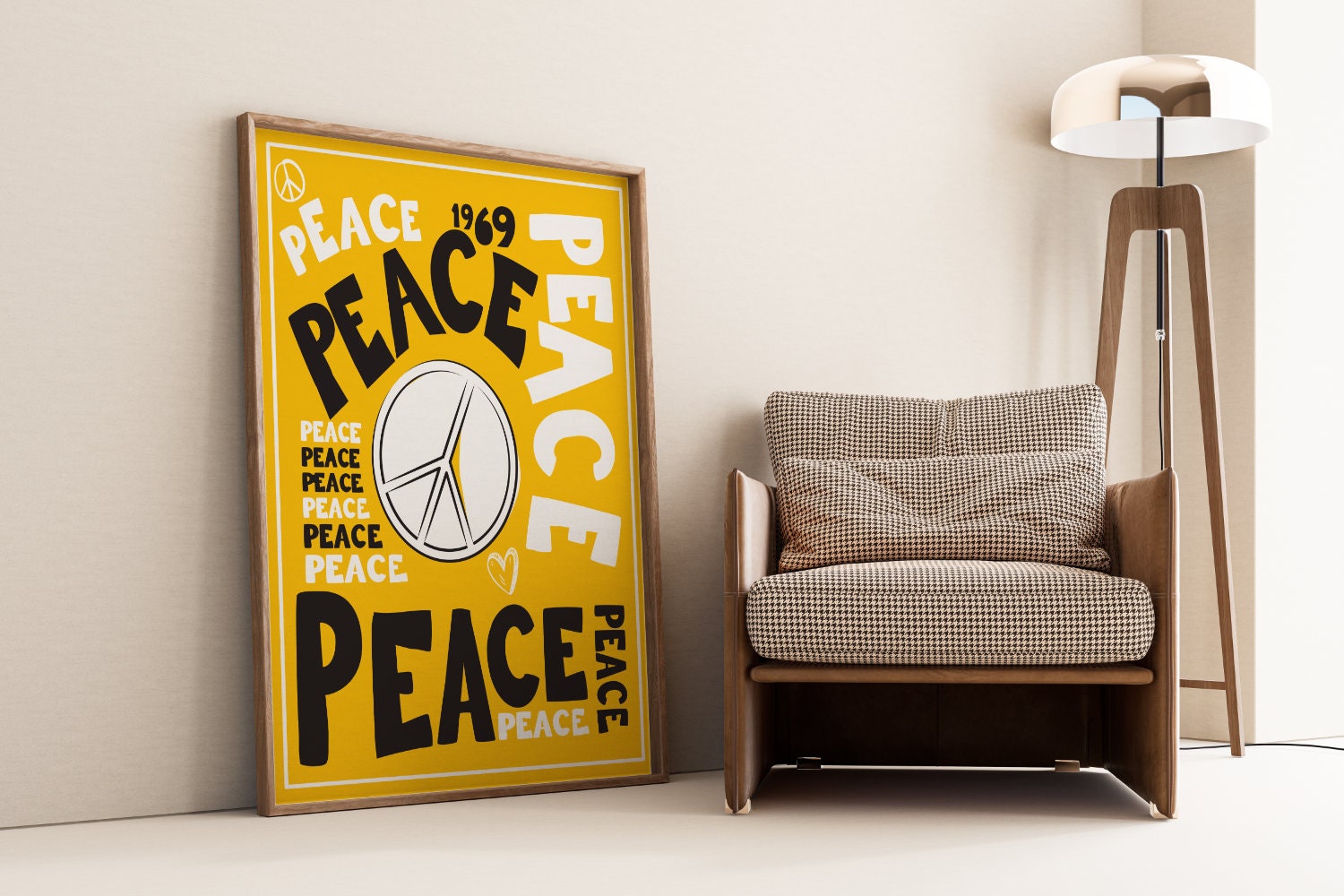 Poster Peacezeichen Peace Hippie Woodstock