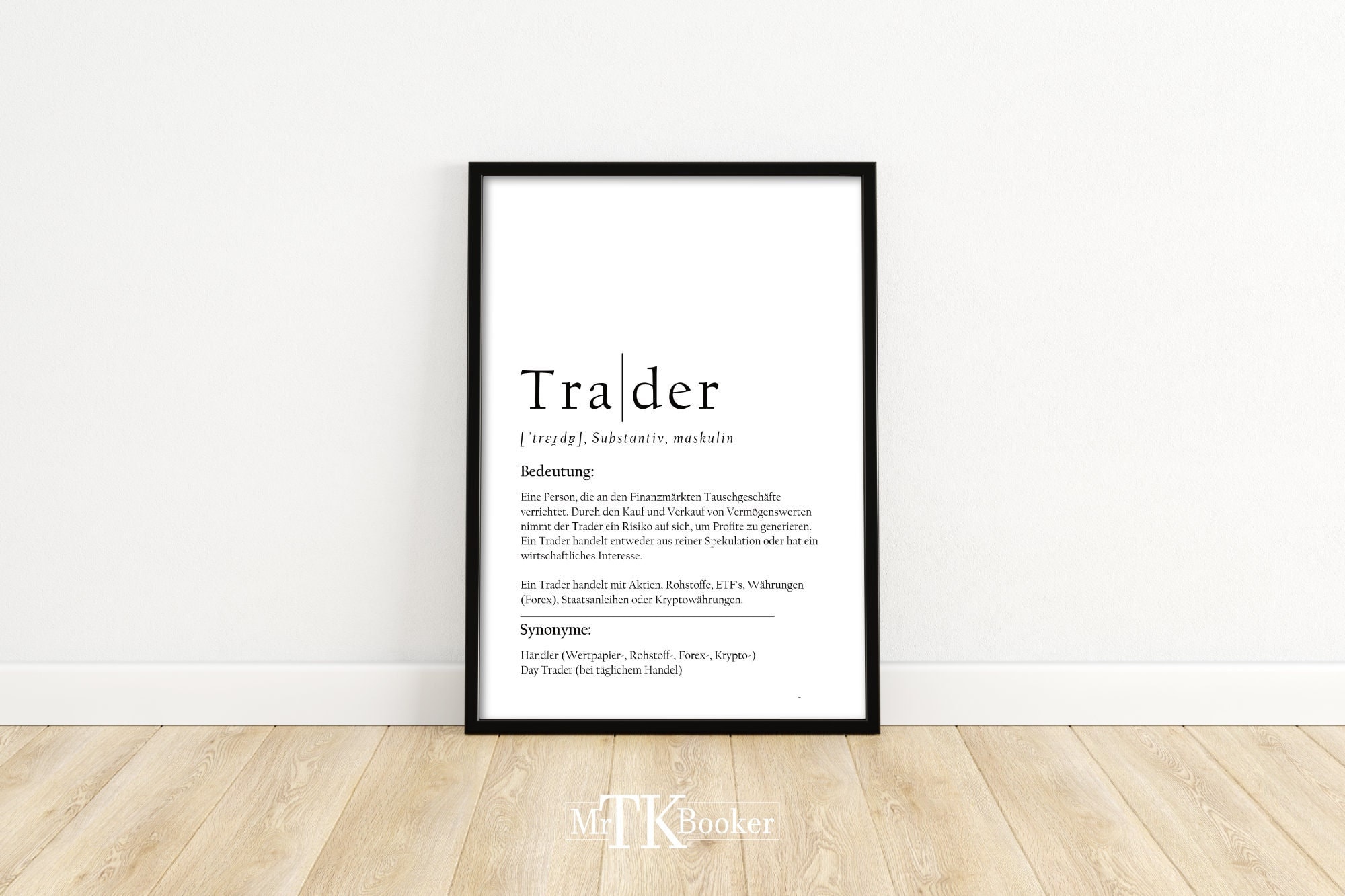 Stock Market Poster Trader Definition | Stock Image - Etsy